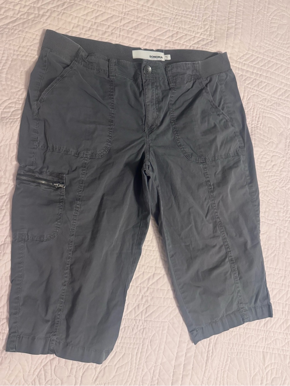 Sonoma Women’s Dark Charcoal Cargo Crop Pants